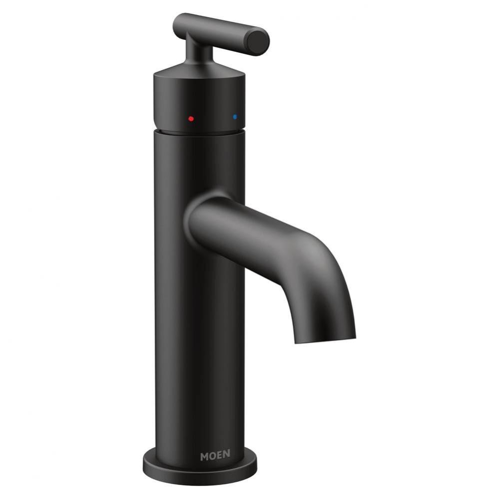 Gibson One-Handle Single Hole Modern Bathroom Sink Faucet with Optional Deckplate, Matte Black