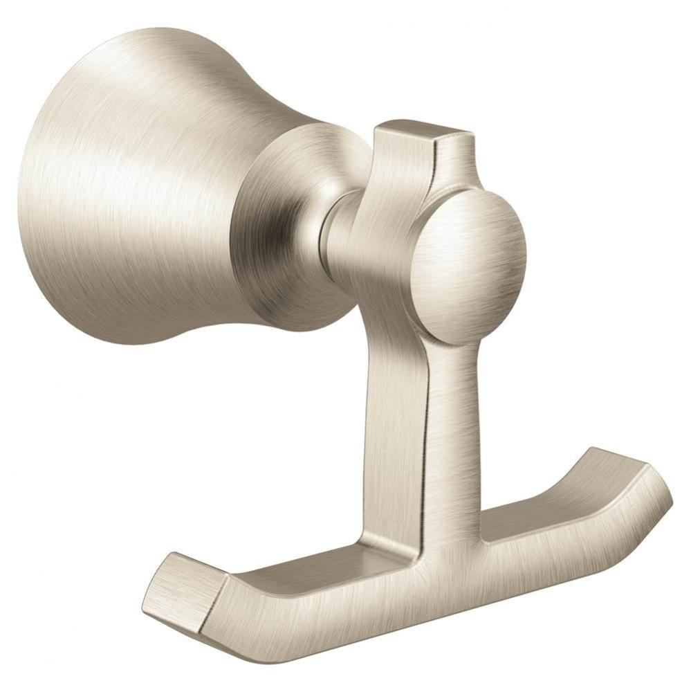 Brushed Nickel Double Robe Hook