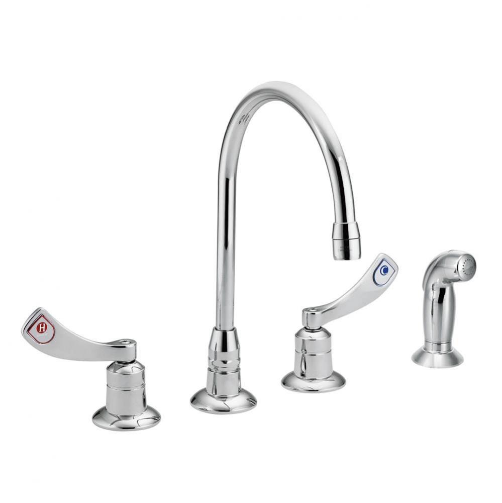 Chrome two-handle kitchen faucet