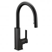 Moen S72308BL - STO One-Handle High Arc Pulldown Kitchen Faucet with Power Clean, Matte Black