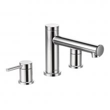 Moen T393 - Align 2-Handle Deck Mount Roman Tub Faucet Trim Kit in Chrome (Valve Sold Separately)