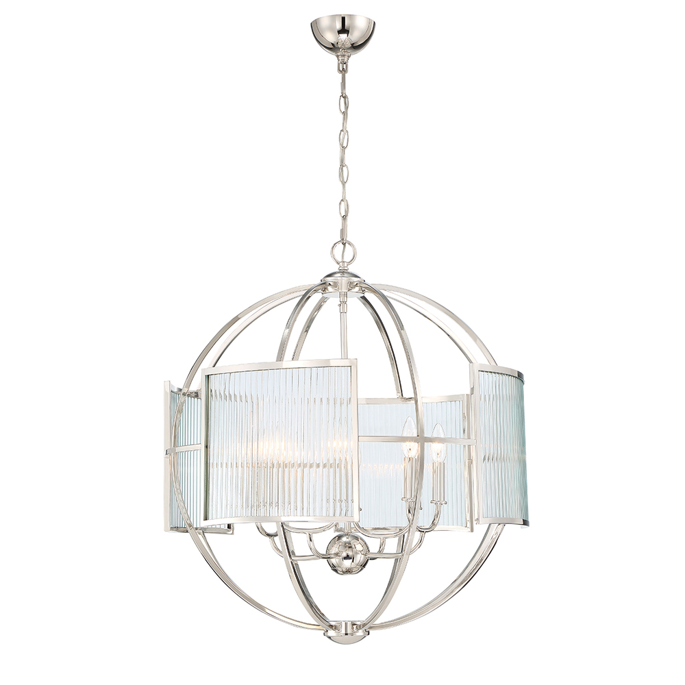 MANILOW,8LT CHANDELIER,POL NKL