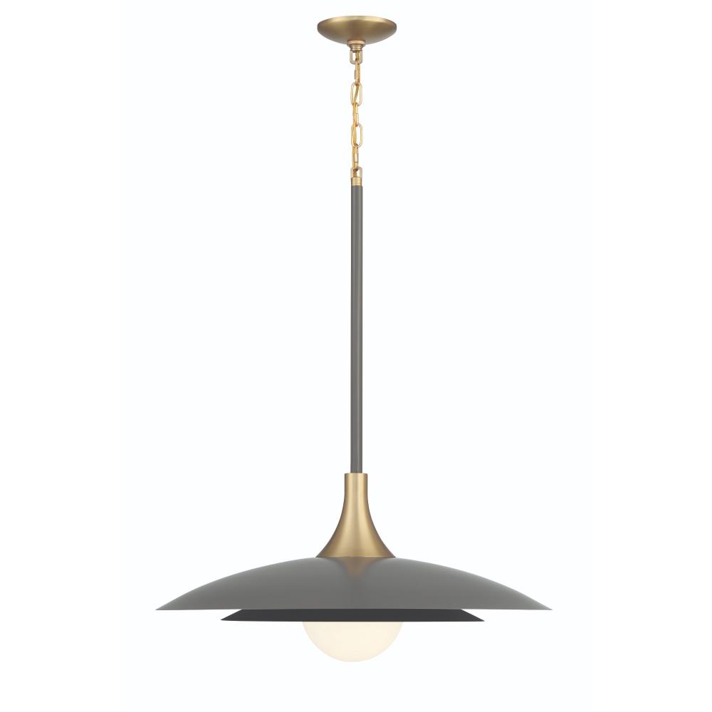 Welsh 1 Light 24&#34; LED Pendant in Gray