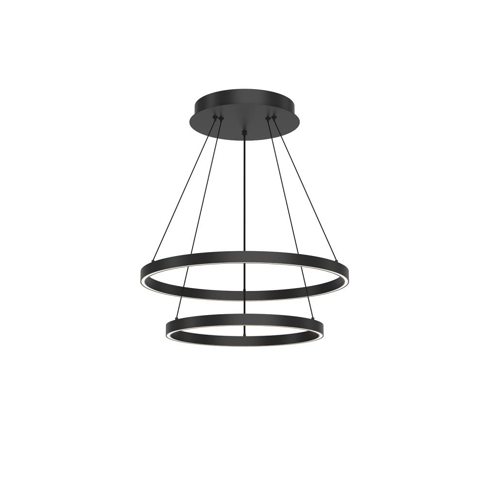 Cerchio 24-in Black LED Chandeliers