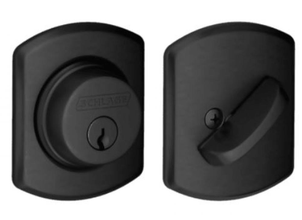 Single Cylinder Grade 1 Deadbolt with Decorative Greenwich Rose IN MATTE BLACK