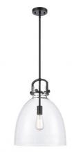 Ellen Lighting and Hardware Items 412-1S-BK-14CL - Newton 1 Light 14 inch Matte Black Mini Pendant Ceiling Light