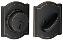 Ellen Lighting and Hardware Items B60CAM716 - Single Cylinder Deadbolt with Camelot Trim in Aged Bronze