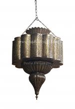 Ellen Lighting and Hardware Items CH200 - Moroccan Hand Punched Brass Chandelier