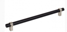 Ellen Lighting and Hardware Items 5319MBSN - 319 mm Center-to-Center Matte Black with Satin Nickel Key Grande Cabinet Bar Pull