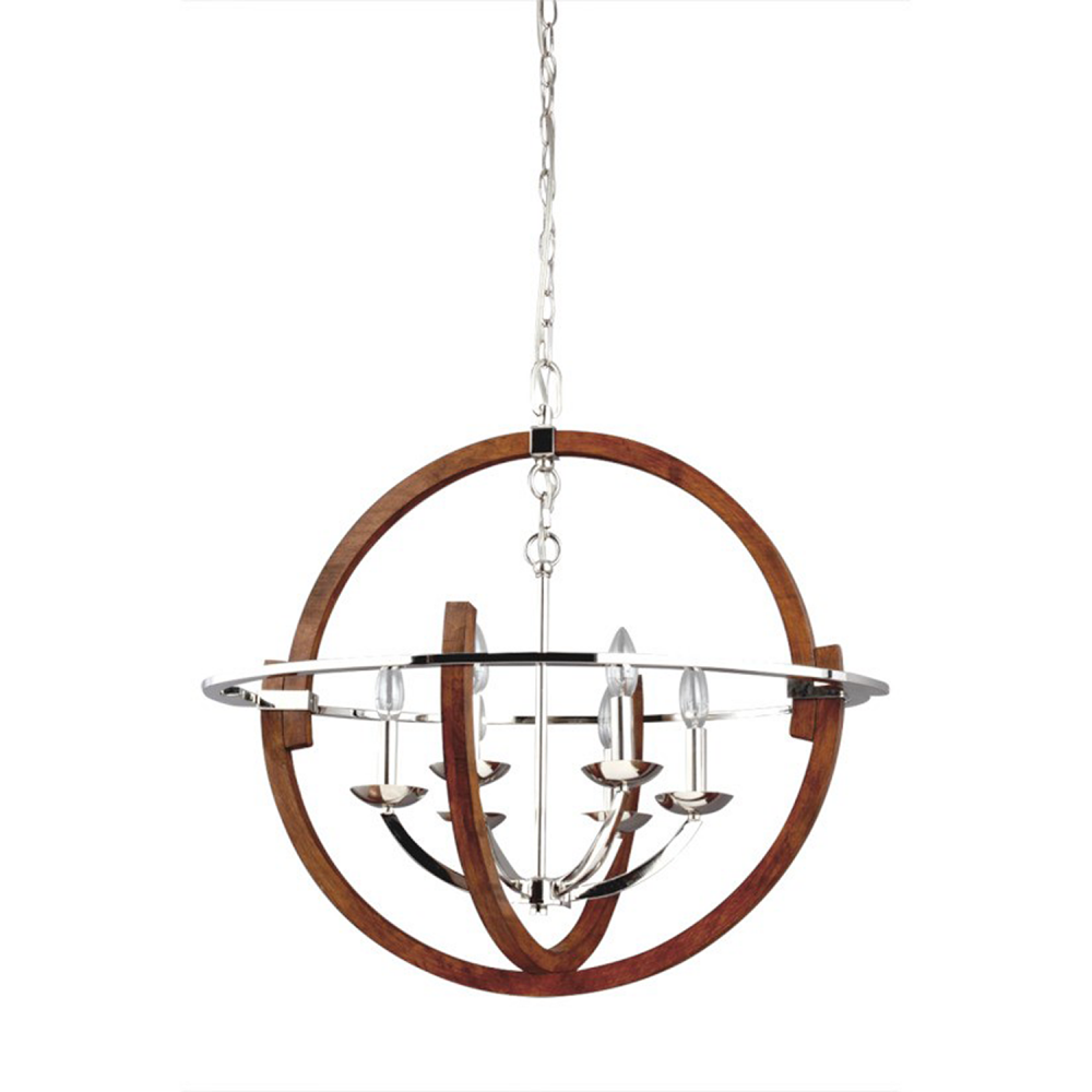 6-Light 27&#34; Hybrid Chandelier