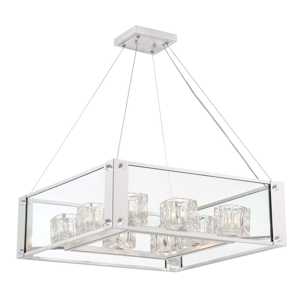 8-Light 25&#34; Linear Crystal Chandelier