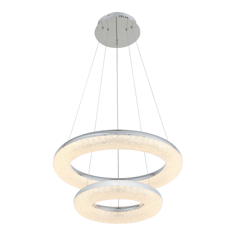 LED 24&#34; 2-Tier Ring Pendant