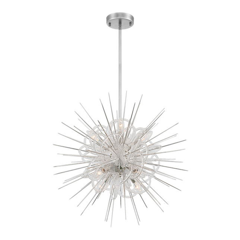 8-Light 24&#34; Decorative Sputnik Chrome Chandelier