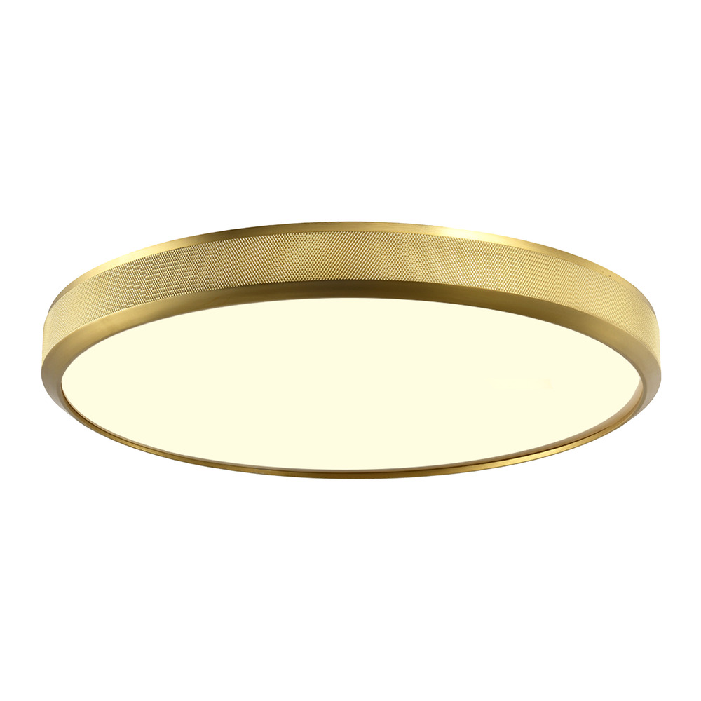 24&#34; LED 3CCT Luxury Braided Knurl Aged Brass Ceiling Flush Mount Light