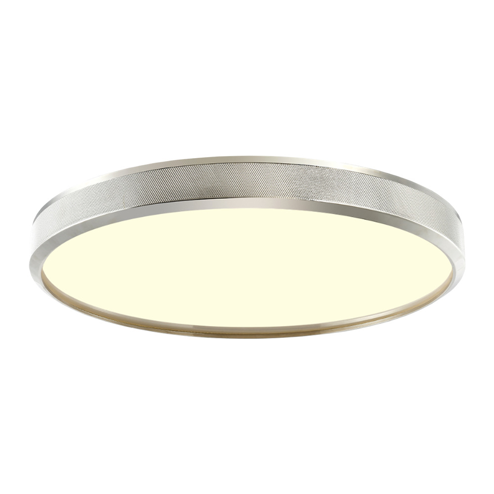 24&#34; LED 3CCT Luxury Braided Knurl Polished Nickel Ceiling Flush Mount Light