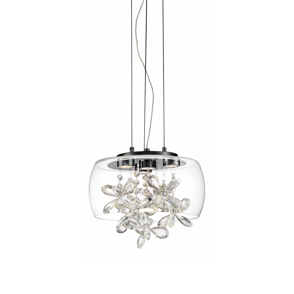 LED 11&#34; Clear Glass Dome Shade Mini Pendant