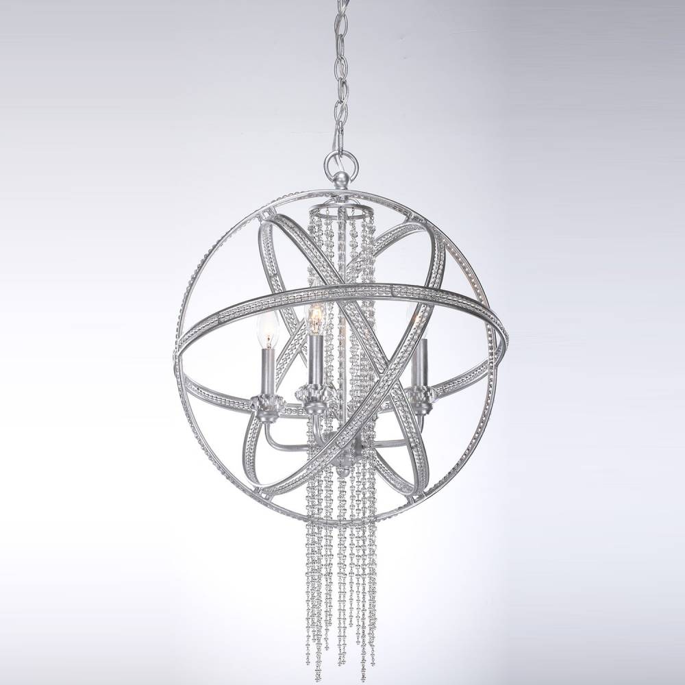 4-Light 18&#34; Orbital Crystal Chandelier