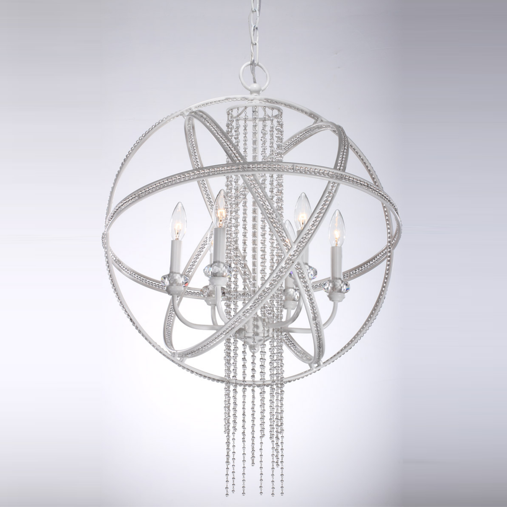 6-Light 22&#34; Orbital Crystal Chandelier