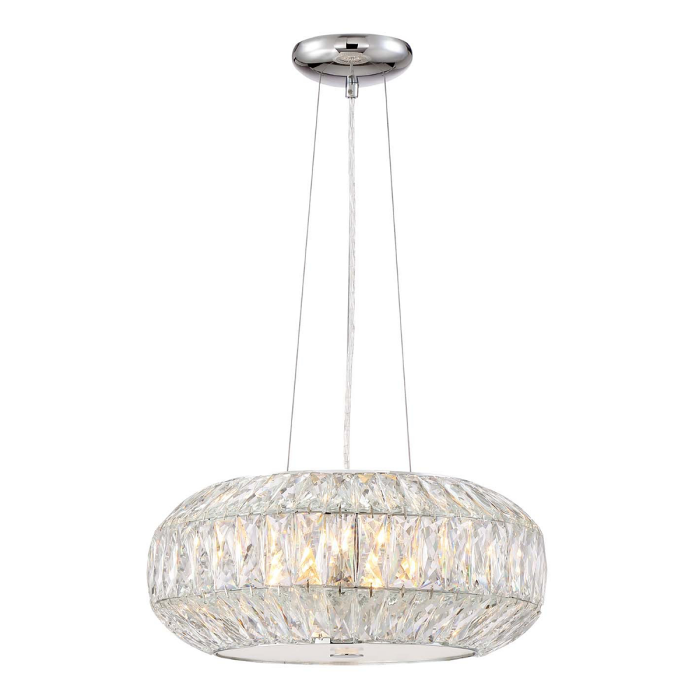 5-Light 12&#34; Crystal Drum Pendant