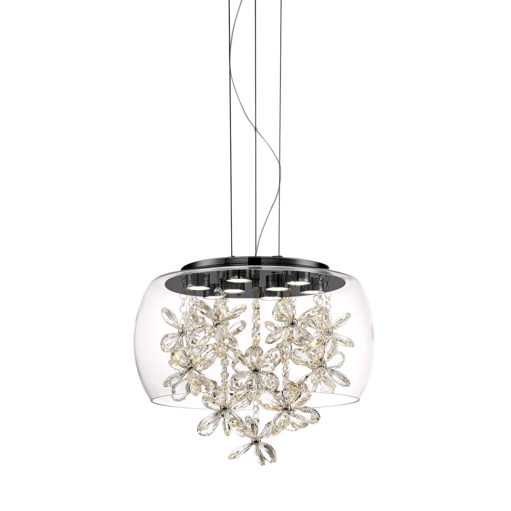 LED 16&#34; Clear Glass Dome Shade Pendant Light