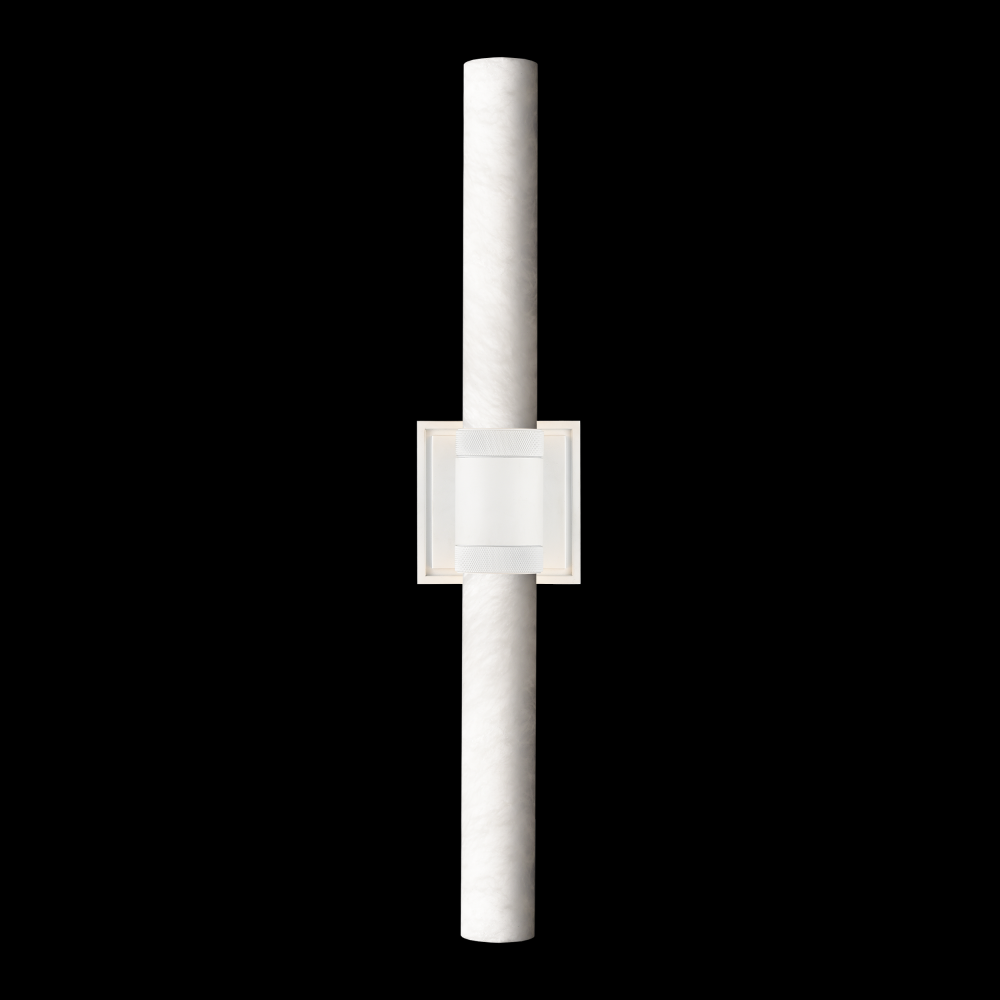 LED 3CCT Duo Wall Sconce, 12&#34; Alabaster Shade and Matte White Finish