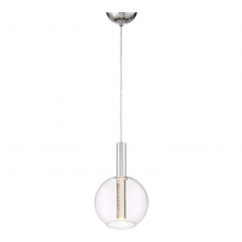 ZEEV Lighting MP40029-LED-CH - LED 7" Clear Globe Glass Shade Mini Pendant