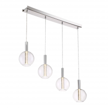 ZEEV Lighting MP40030-LED-CH - 4-Light LED 40" Clear Globe Glass Multi Pendant