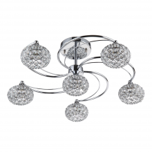 ZEEV Lighting SF50005-6-CH - 6-Light 23" Swirling Crystal Globe Semi-Flush Mount