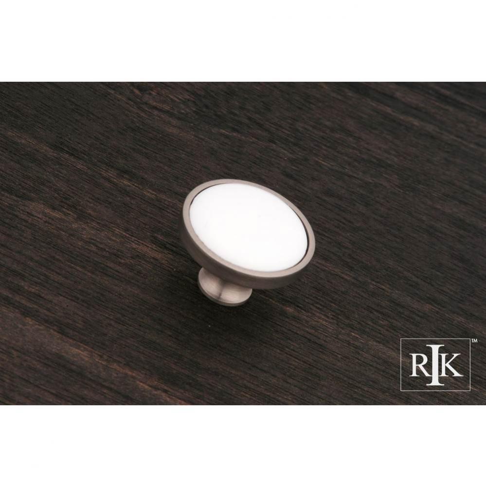 White Porcelain Inset Knob