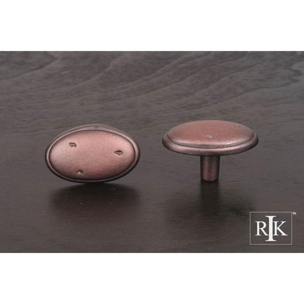 Distressed Oval Knob with Ring Edge