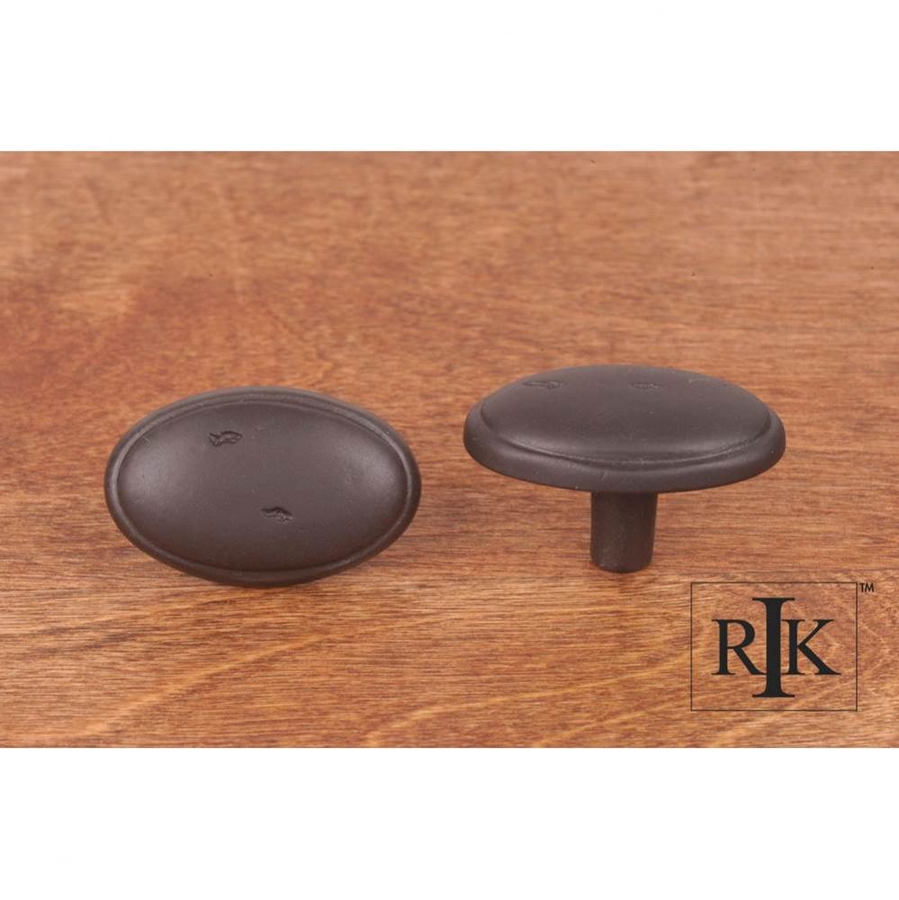 Distressed Oval Knob with Ring Edge