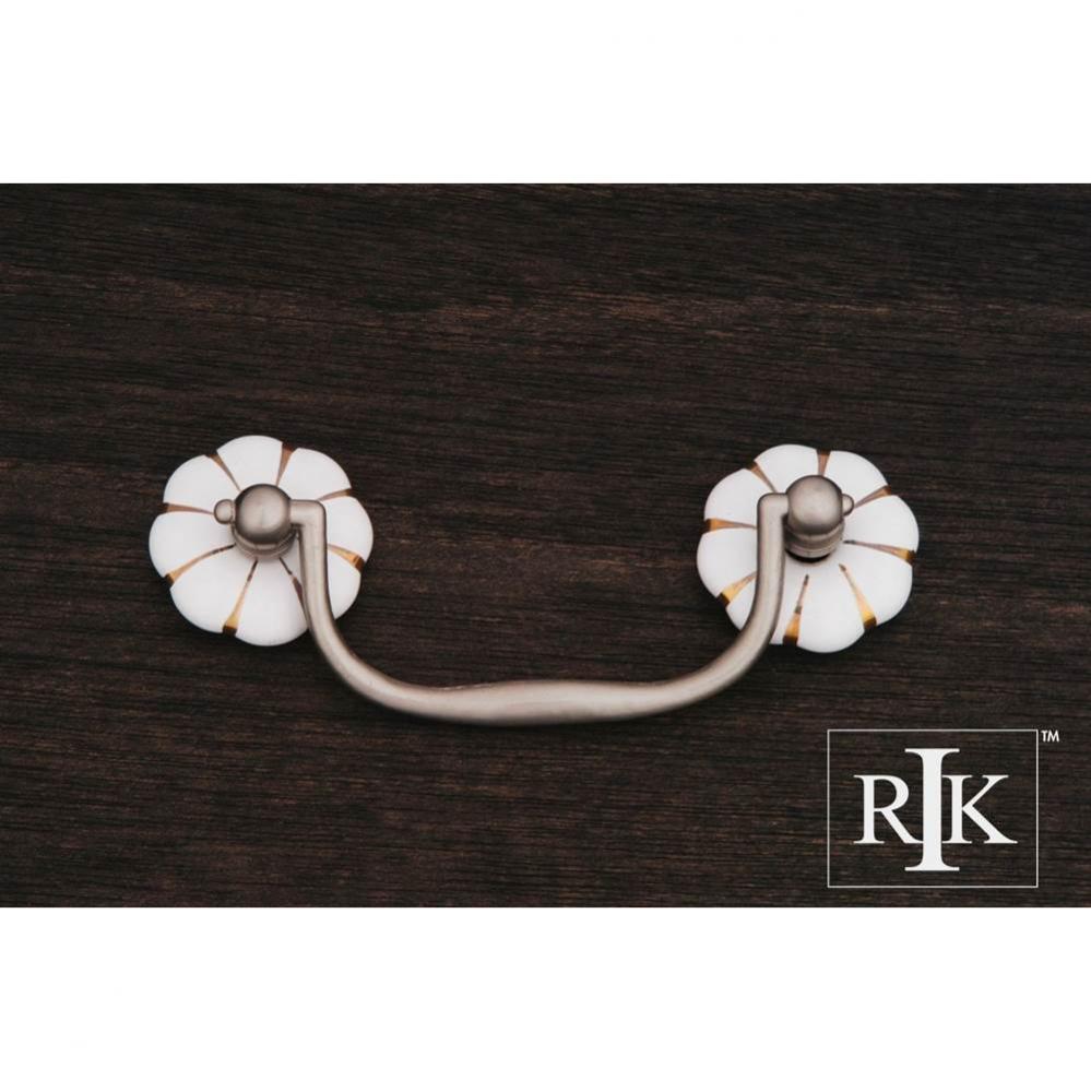 Porcelain Gold Line Flower Ends Bail Pull