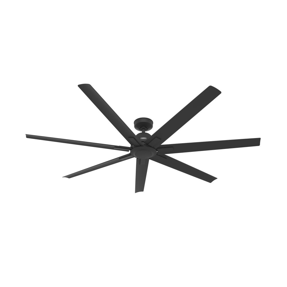 Hunter 72 inch Downtown ENERGY STAR® Matte Black Damp Rated Ceiling Fan and Wall Control