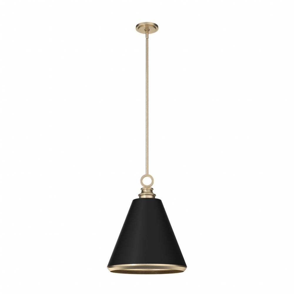 Hunter Klein Alturas Gold and Flat Matte Black 3 Light Medium Pendant Ceiling Light Fixture