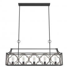 Hunter 19232 - Hunter Stone Creek Noble Bronze and White Washed Oak 5 Light Chandelier Ceiling Light Fixture