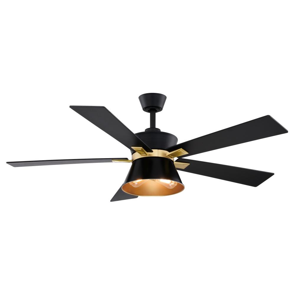 Scottsdale 52-in Ceiling Fan Black and Gold