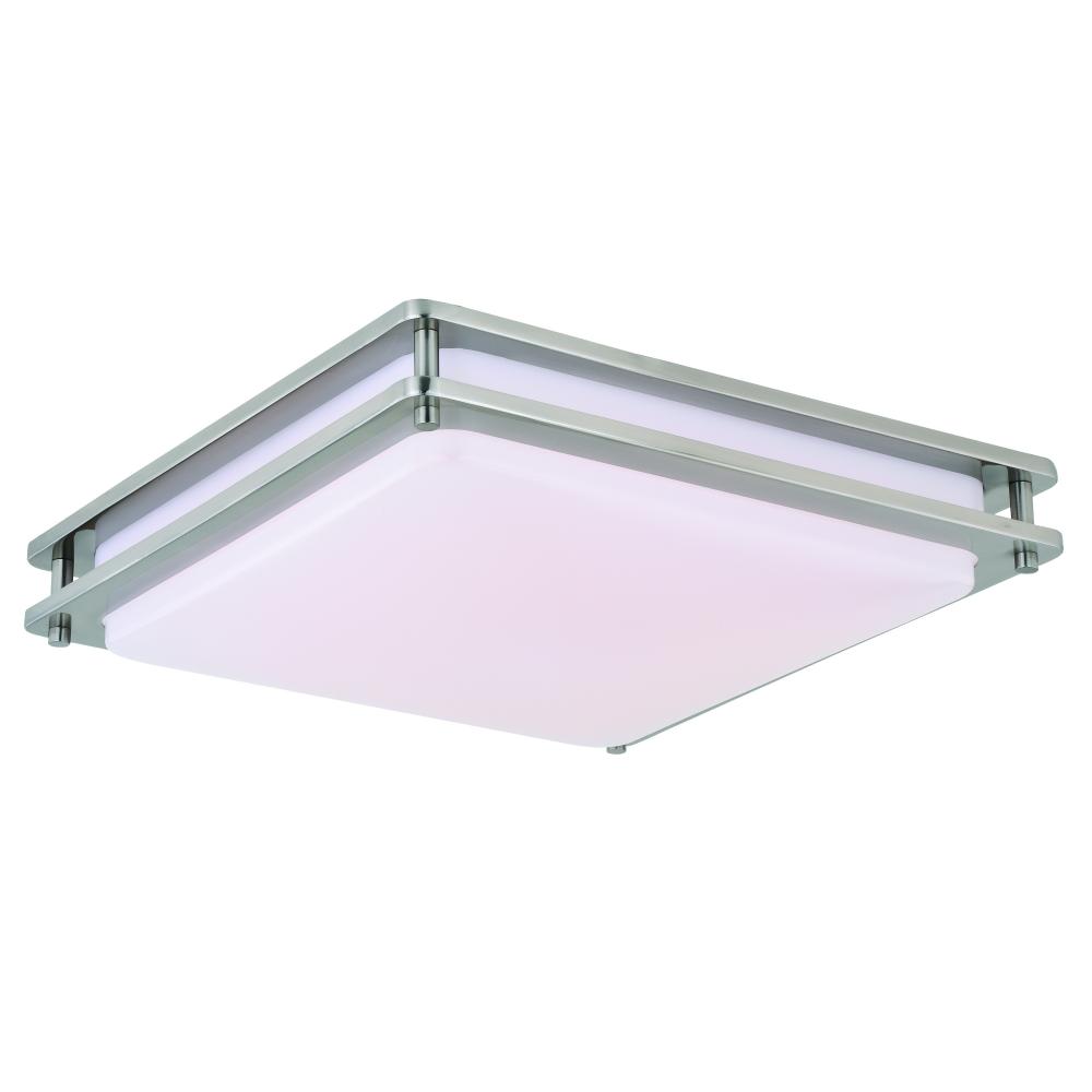 Horizon 16-in LED Flush Mount Ceiling Light Satin Nickel