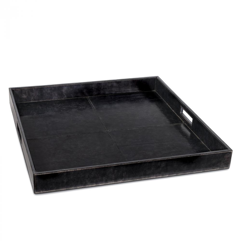 Regina Andrew Derby Square Leather Tray (Black)