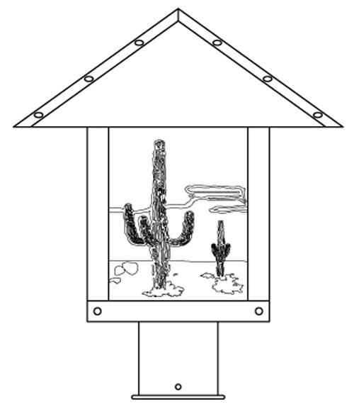 12&#34; timber ridge post mount with cactus  filigree