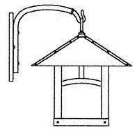 Arroyo Craftsman EB-16AGW-BK - 16" evergreen wall mount with classic arch overlay