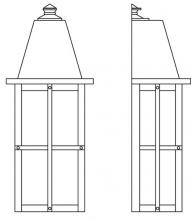 Arroyo Craftsman HW-8LGW-BK - 8" hartford long body flush wall mount