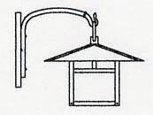 Arroyo Craftsman MB-12CLGW-BK - 12" monterey wall mount with cloud lift overlay