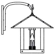 Arroyo Craftsman TRB-16ARGW-BK - 16" timber ridge wall bracket with arrow filigree