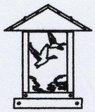 Arroyo Craftsman TRC-9GSGW-BK - 9" timber ridge column mount with goose filigree