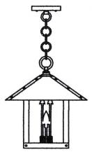 Arroyo Craftsman TRH-12ARGW-BK - 12" timber ridge pendant with arrow filigree