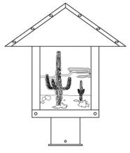 Arroyo Craftsman TRP-12CTGW-BK - 12" timber ridge post mount with cactus  filigree