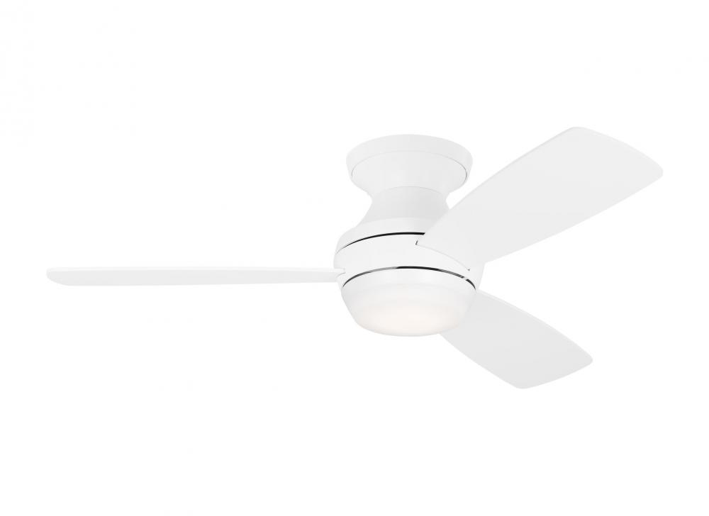 Ikon 44&#34; Dimmable Integrated LED Indoor Matte White Hugger Ceiling Fan with Light Kit