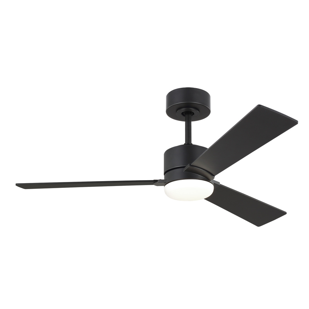 Rozzen 44&#34; Indoor/Outdoor Midnight Black Ceiling Fan with Handheld Remote Control