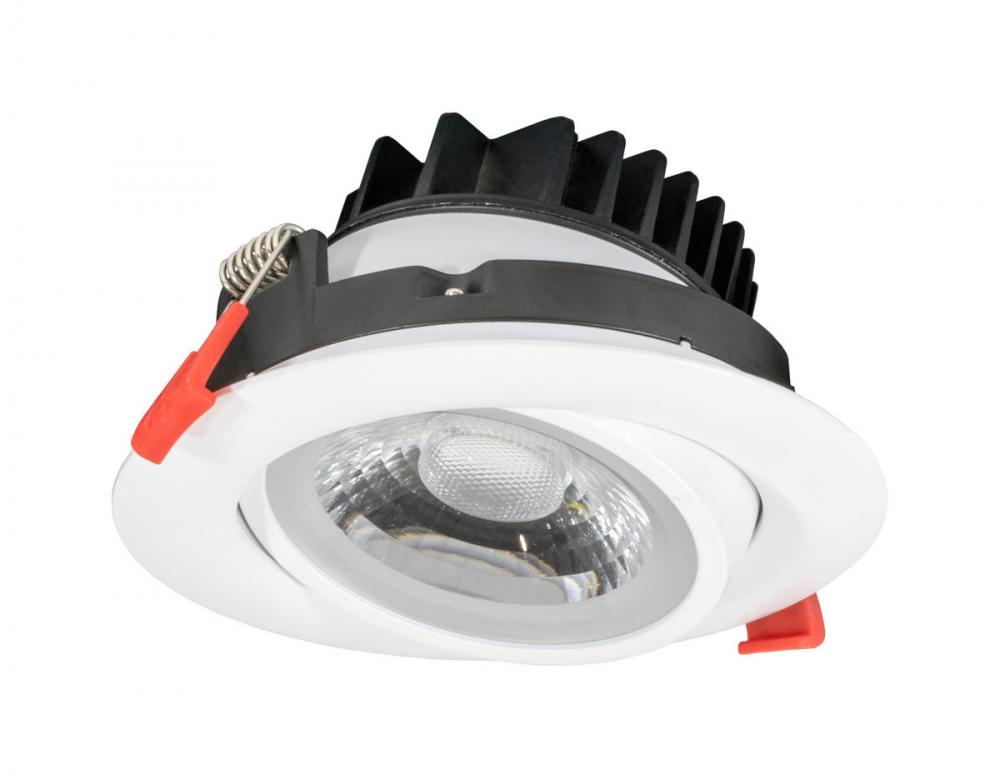 JESCO Downlight LED 3&#34; Round Gimbal Recessed 12W 5CCT 90CRI WH