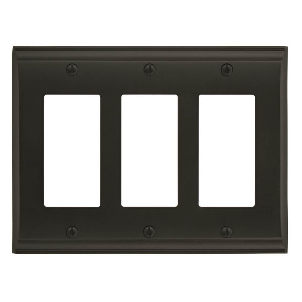 Candler 3 Rocker Black Bronze Wall Plate